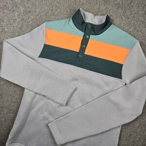 Swannies Pullover Mens Medium Grey Colorblock 1/4 Snap Fleece Golf Gorpcore